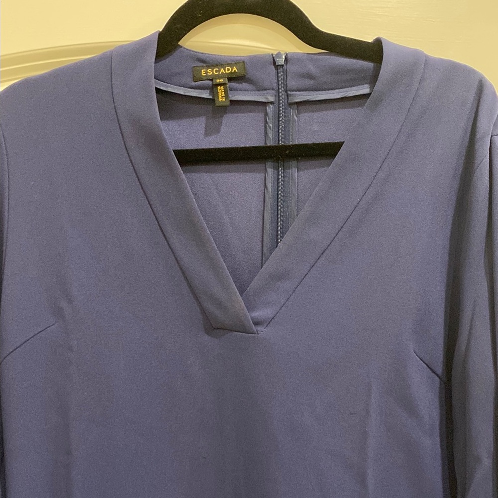 Escada Blue V-Neck Dress